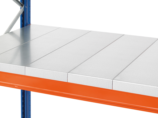 Stahlpaneel-Ebene für Palettenregale, verzinkt, mit Verschiebesicherung