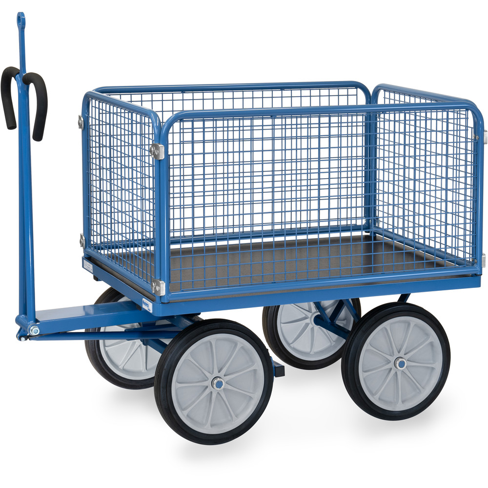 Großer Handpritschenwagen mit Gitterwänden, Tragkraft 1000 kg