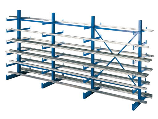 Kragarmregal Set K1000, doppelseitig, Höhe 2.000 mm