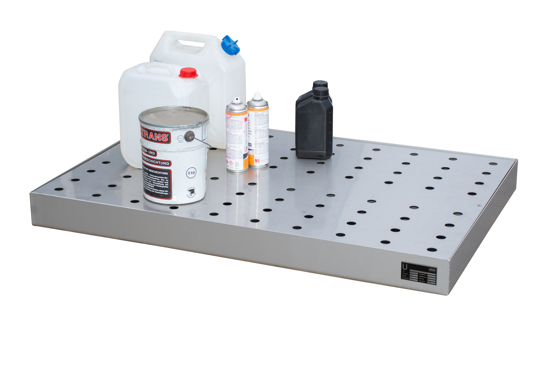 Kleingebindewanne für Paletten KGW-P/M (mit Lochblech-Rost)