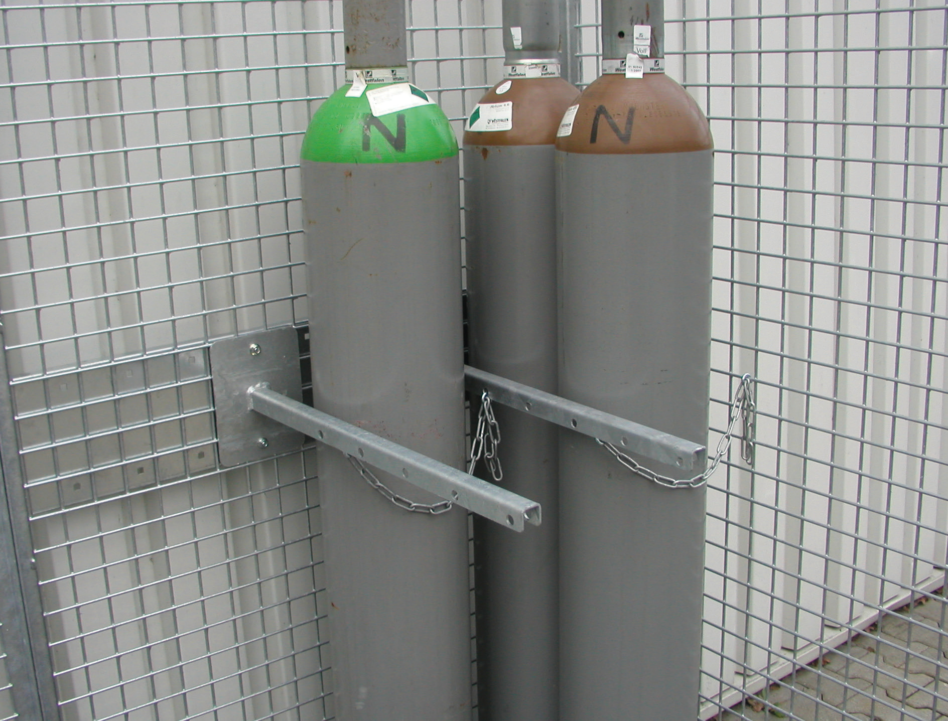 Gasflaschenhalter mit Kettensicherung, feuerverzinkt