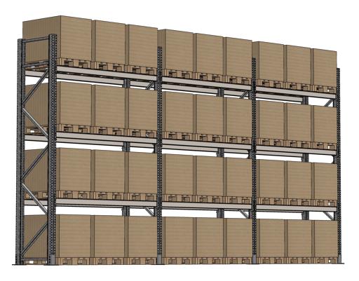 Palettenregal-Set für den Außenbereich (3 Felder - feuerverzinkt)