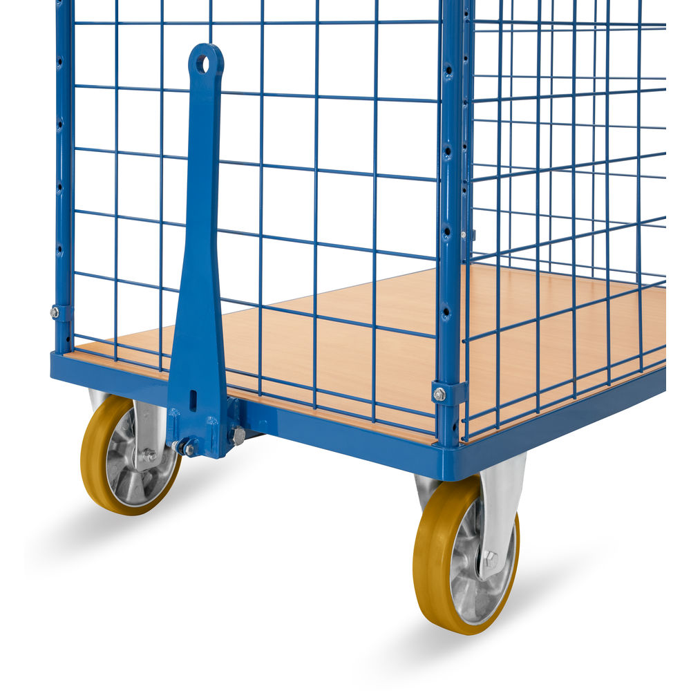 Etagenwagen als Routenzug, 3-seitig Gitter, mit Türen, Tragkraft 600 kg