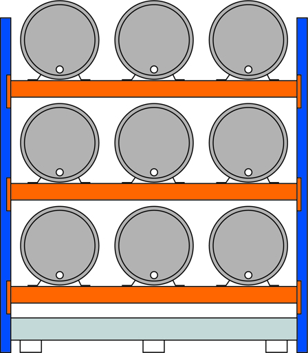 Umweltregal zur Lagerung schwerer Fässer