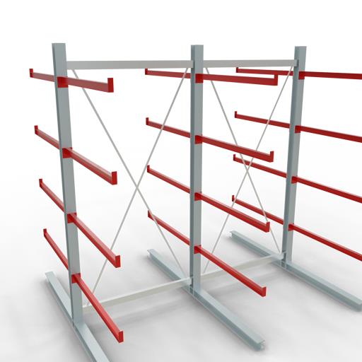 Doppelseitiges Kragarmregal-Set K6000 (für schwere Belastungen)