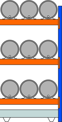 Umweltregal zur Lagerung schwerer Fässer