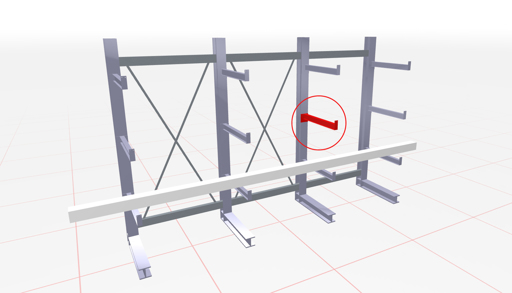 Kragarm mit fester Abrollsicherung für K3000 Kragarmregale