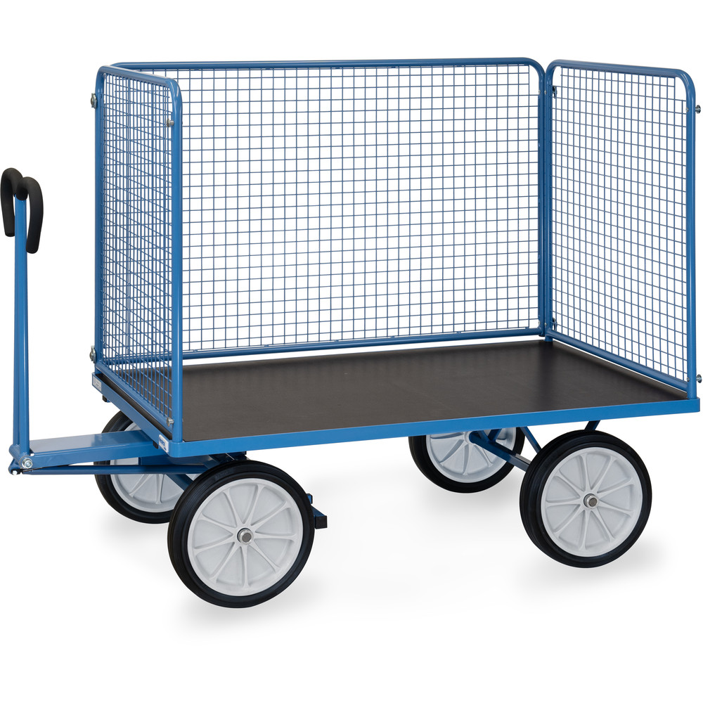 Großer Handpritschenwagen mit hohen Gitterwänden, Tragkraft 1000 kg