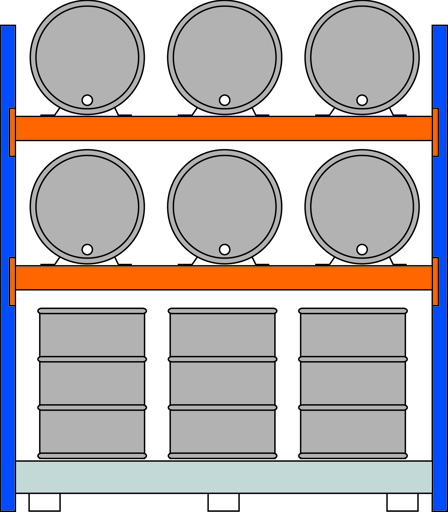Umweltregal zur Lagerung schwerer Fässer