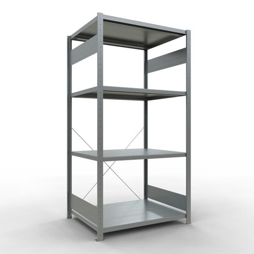 Stecksystem Grundregal, MULTIplus 330 kg, einseitig nutzbar (Kreuzstreben)