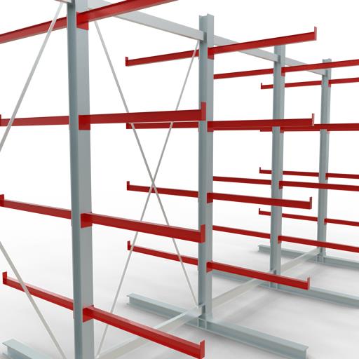 Doppelseitiges Kragarmregal-Set K6000 (für schwere Belastungen)