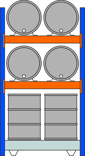 Umweltregal zur Lagerung schwerer Fässer