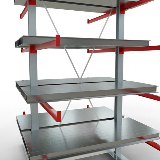 Doppelseitiges Kragarmregal-Set K6000 (für schwere Belastungen)