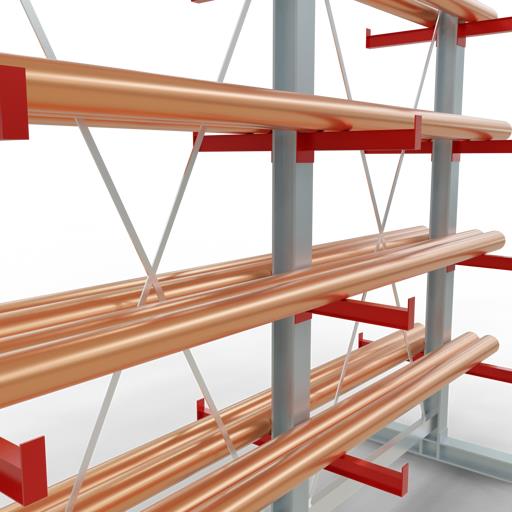 Doppelseitiges Kragarmregal-Set K3000 (für mittlere Belastungen)